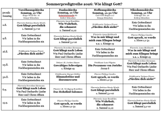 Sommerpredigtreihe 2026
